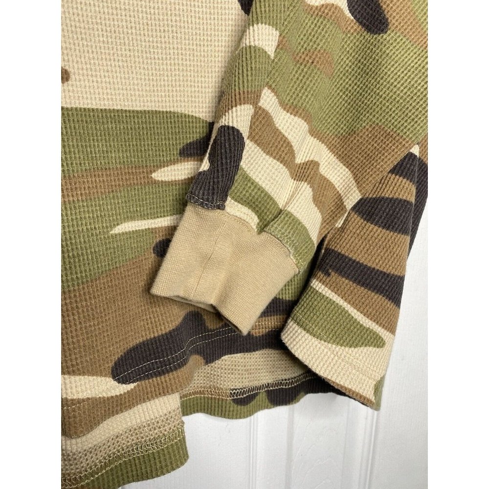 Y2K Southpole Mens Long Sleeve Thermal Shirt Camouflage Green Brown 2XL - Picture 4 of 7